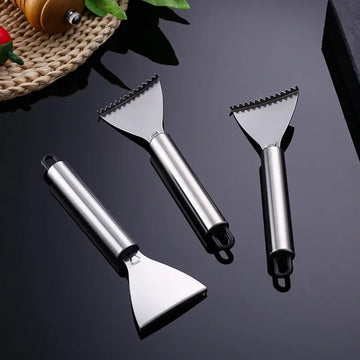 Stainless steel fish scale planer, scale scraper with hook, household kitchen gadget, manual scale beating artifact