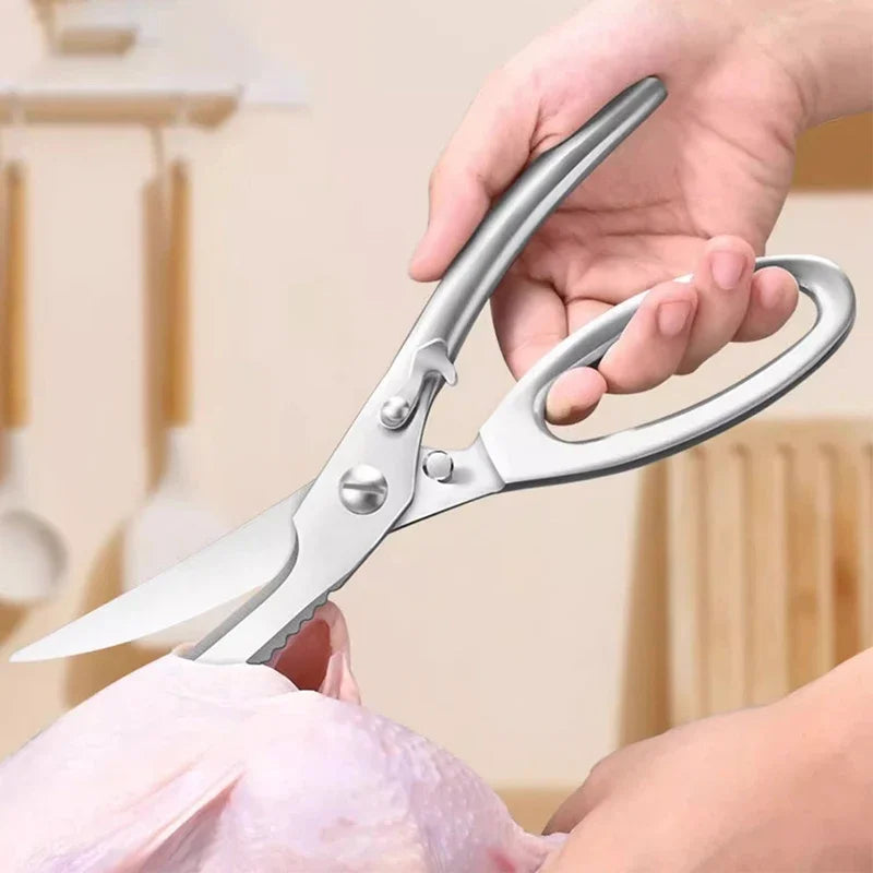 All-steel chicken bone scissors new Labor saving household kitchen scissors versatile fish killing deli scissors,kitchen gadgets